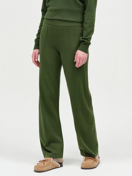 Chinti & Parker Wool Rich with Cashmere Wide Leg Trousers, Moss, Moss