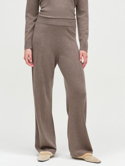Chinti & Parker Wool Rich with Cashmere Wide Leg Trousers, Mushroom, Mushroom