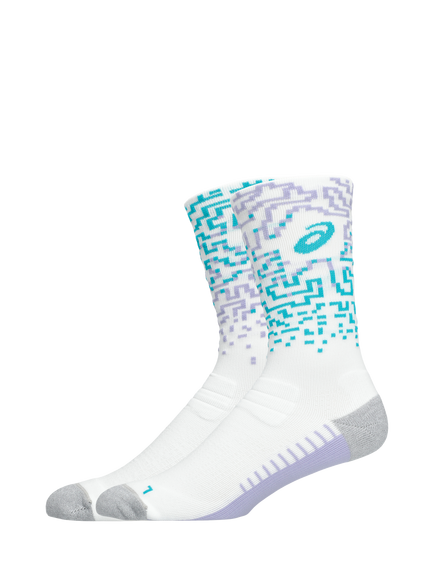 ASICS Performance Run Crew Socks, White Aqua Fresh, White