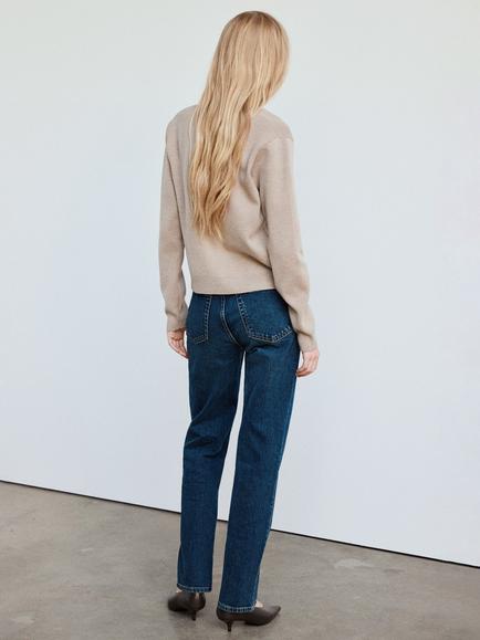 Mango Smooth Knit Cardigan, Taupe - view 2, Taupe