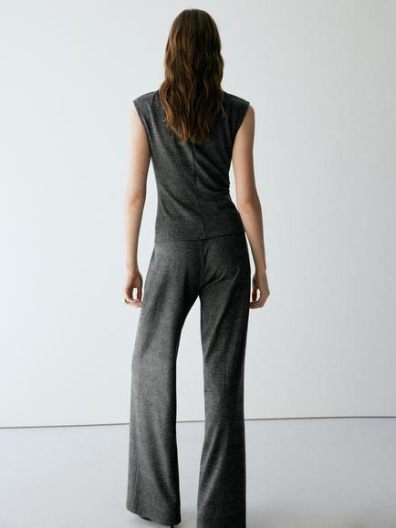 Mango High Rise Tailored Trousers, Black - view 2, Black