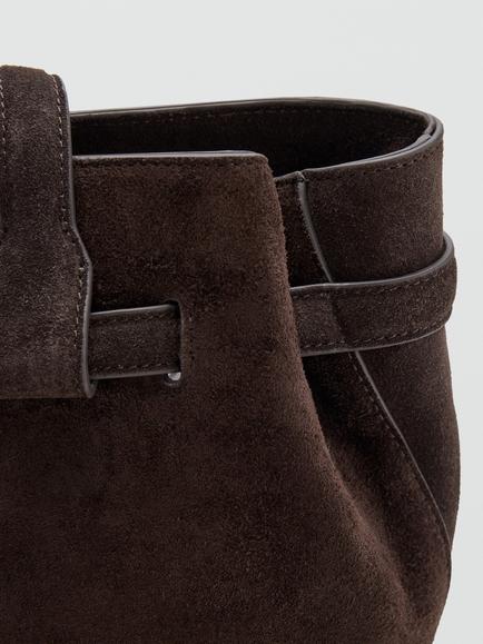 Mango Suede Large Tote Shoulder Bag, Chocolate - view 2, Chocolate