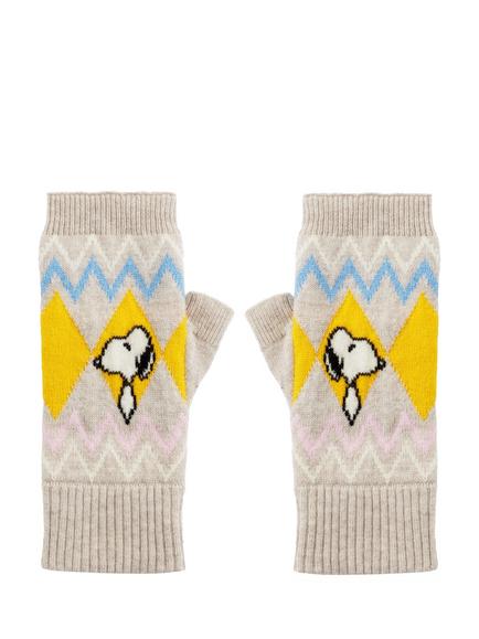 Chinti & Parker Snoopy Fair Isle Wool Rich with Cashmere Fingerless Gloves, Multi, Multi