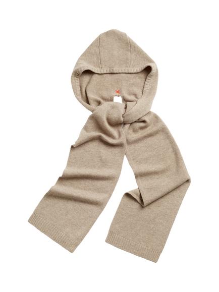 Chinti & Parker Wool Rich with Cashmere Hooded Scarf, Warm Oatmeal