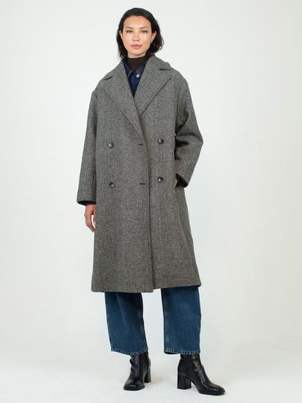 Albaray Herringbone Wool Blend Coat, Grey, Grey