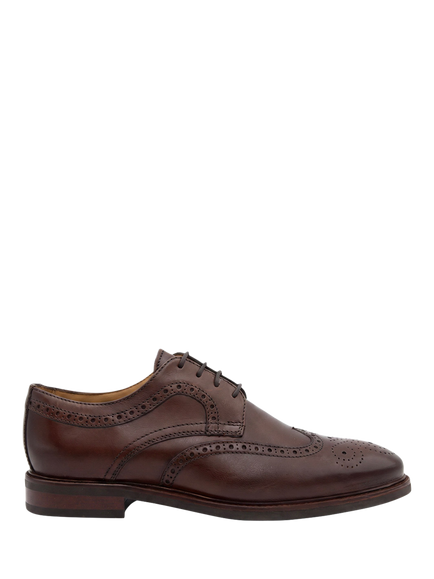 Jones Bootmaker Longwood Wide Fit Derby Shoes, Chestnut, Chestnut