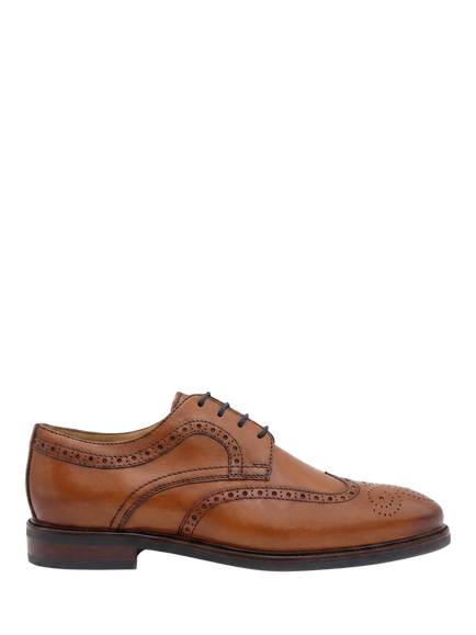 Jones Bootmaker Longwood Wide Fit Derby Shoes, Tan, Tan