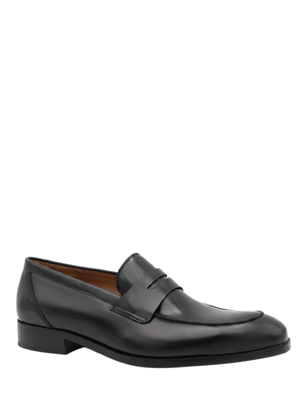 Jones Bootmaker Russell Wide Fit Leather Penny Loafers - view 2, Black