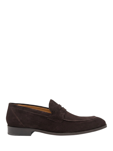 Jones Bootmaker Russell Wide Fit Leather Penny Loafers, Dark Brown