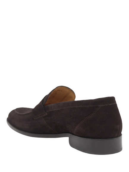 Jones Bootmaker Russell Wide Fit Leather Penny Loafers - view 2, Dark Brown