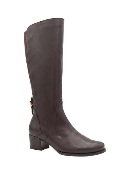 Jones Bootmaker Dancer Leather Calf Boots, Dark Brown - view 2, Dark Brown
