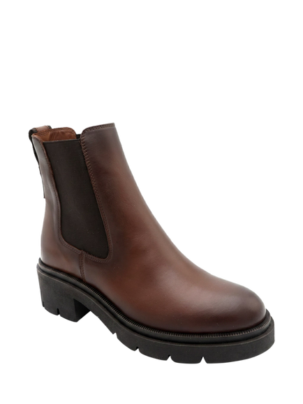 Jones Bootmaker Kaiya Leather Chunky Chelsea Boots, Brown - view 2, Brown