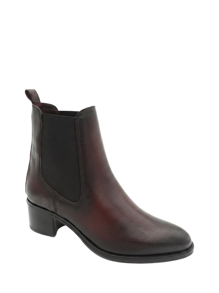Jones Bootmaker Karlee Leather Slip In Ankle Boots, Burgundy - view 2, Burgundy
