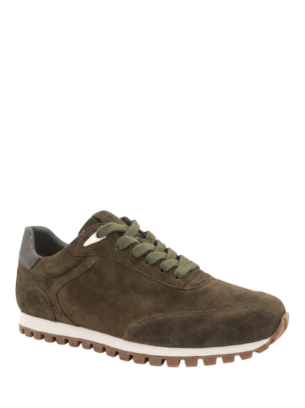 Jones Bootmaker Ashwin Leather Trainers - view 2, Khaki