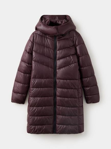 Mango Quilted Hooded Insulated Puffer Coat, Bordeaux, Bordeaux