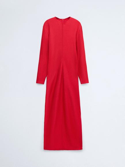 Mango Draped Maxi Dress, Red, Red