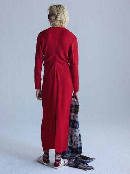 Mango Draped Maxi Dress, Red - view 2, Red