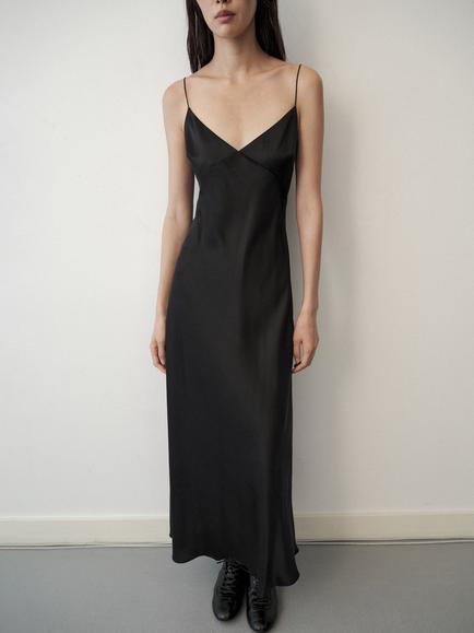 Mango Bias Cut Slip Gown, Black