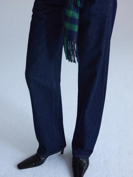 Mango Low Rise Balloon Jeans, Blue, Blue