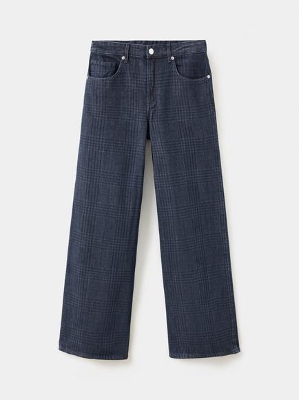 Mango Tejano Mid-Rise Wide Leg Jeans, Blue, Blue