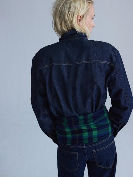 Mango Cotton Denim Long Sleeve Shirt, Blue - view 2, Blue