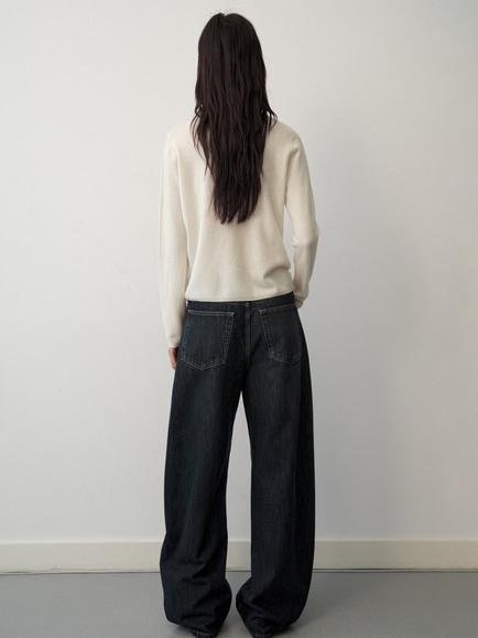 Mango Pure Cashmere Mock Neck Jumper, Raw - view 2, Raw