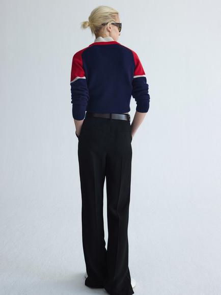 Mango Wool Rich with Cashmere High Neck Knit Jumper, Navy - view 2, Navy