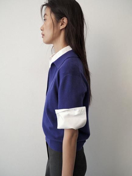 Mango Wool Rich with Cashmere Collared Jumper - view 2, Plum