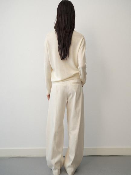 Mango Lightweight Knitted Wool Jumper, Pastel Yellow - view 2, Pastel Yellow
