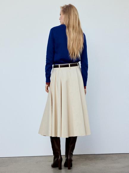 Mango Fine Knit Crew Neck Jumper, Electric Blue - view 2, Electric Blue