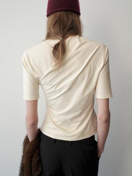 Mango Wrap-Front T-Shirt, Neutral - view 2, Neutral