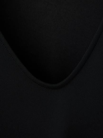 Mango Scoop Back Tie Waist Jersey Top, Black - view 2, Black
