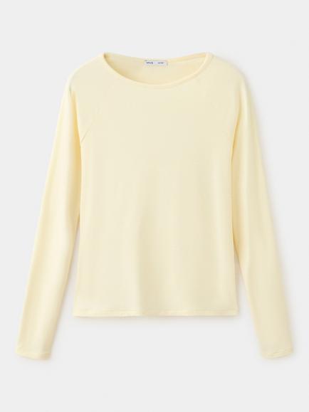 Mango Long Sleeve Top, Vanilla