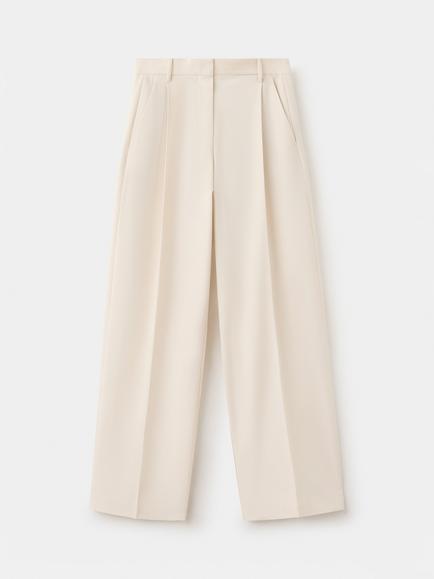 Mango High-Waist Pleated Tailored Trousers, Raw, Raw