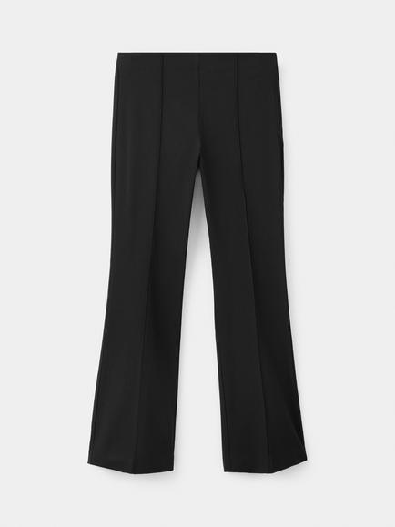 Mango Tailored Cropped Trousers, Black, Black