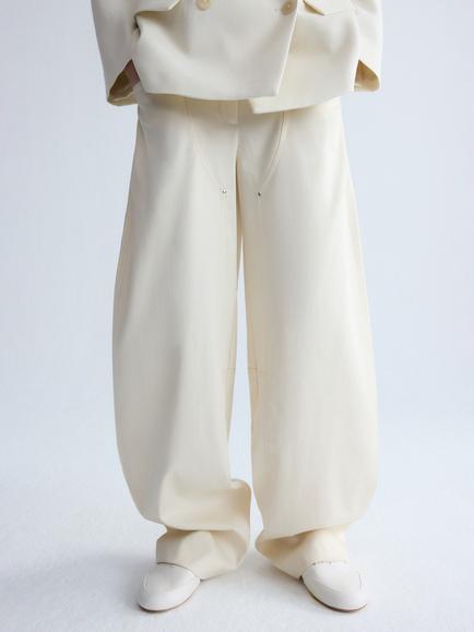Mango Mid Rise Relaxed Balloon Trousers, Raw, Raw