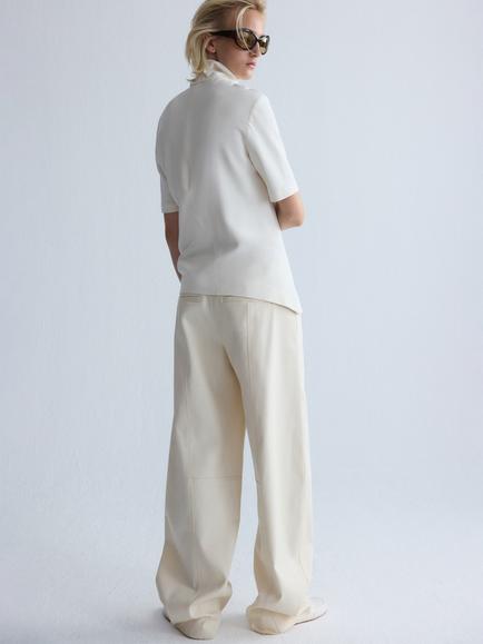 Mango Mid Rise Relaxed Balloon Trousers, Raw - view 2, Raw