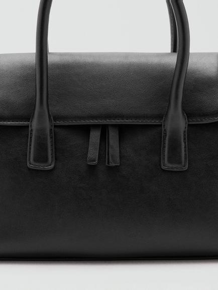Mango Top Handle Handbag, Black - view 2, Black