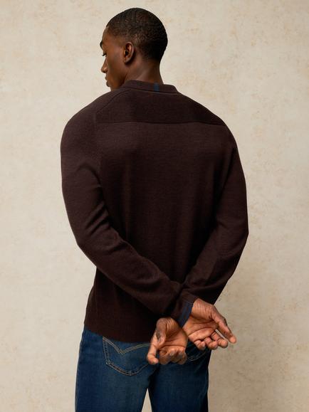 White Stuff Conway Extrafine Merino Wool Regular Fit Polo Shirt, Mid Brown - view 2, Mid Brown