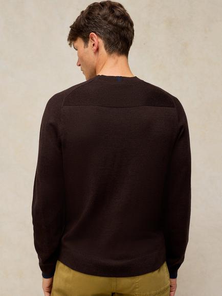 White Stuff Conway Extra Fine Merino Wool Jumper - view 2, Mid Brown