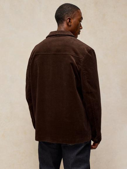 White Stuff Crosby Corduroy Shacket, Dark Brown - view 2, Dark Brown
