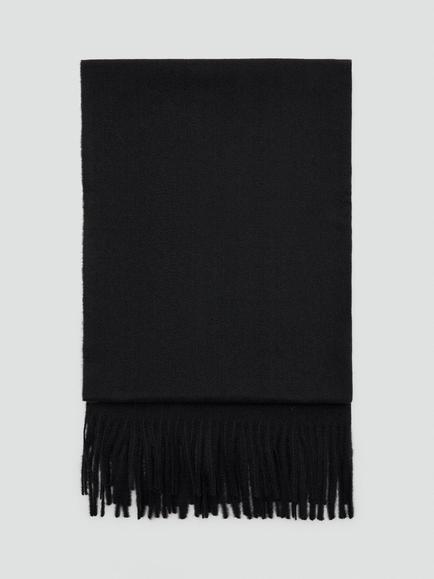 Mango Fringed Luxe Wrap Scarf, Black, Black