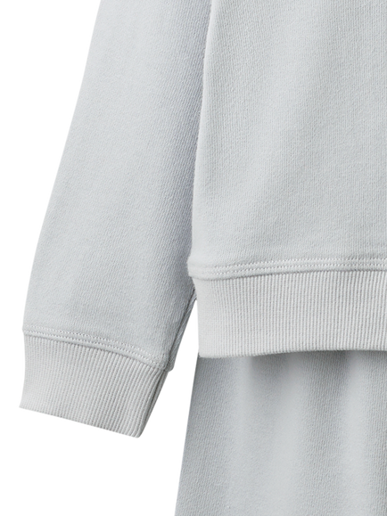 The White Company Baby Cotton Blend Sweatshirt and Joggers Set, Blue - view 2, Blue