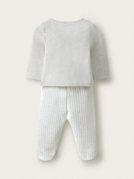 The White Company Baby Snowy Penguin Pyjamas, White/Grey - view 2, White/Grey