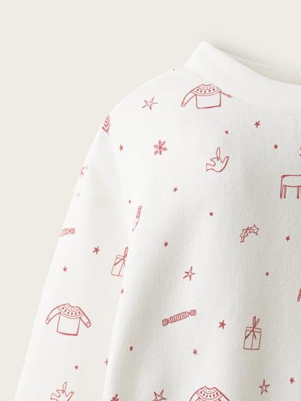 The White Company Baby Christmas Eve Pyjama Set - view 2, White/Red