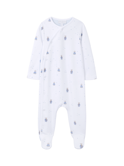 The White Company Baby Cotton Wrap-Around Sleepsuit, White, White