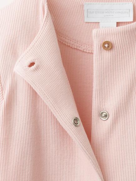 The White Company Baby Sleep Tight Sleepsuit, Pink - view 2, Pink