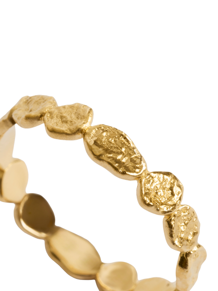Monica Vinader Capri Pebble Mini Stack Ring, Gold - view 2, Gold