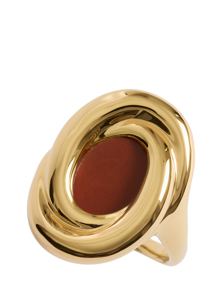 Monica Vinader Ochre Gemstone Ring, Gold - view 2, Gold