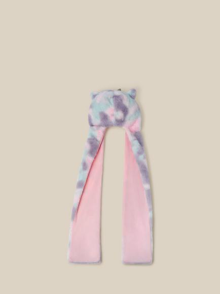 Monsoon Kids' 3-in-1 Fluffy Unicorn Hat Scarf, Pink - view 2, Pink